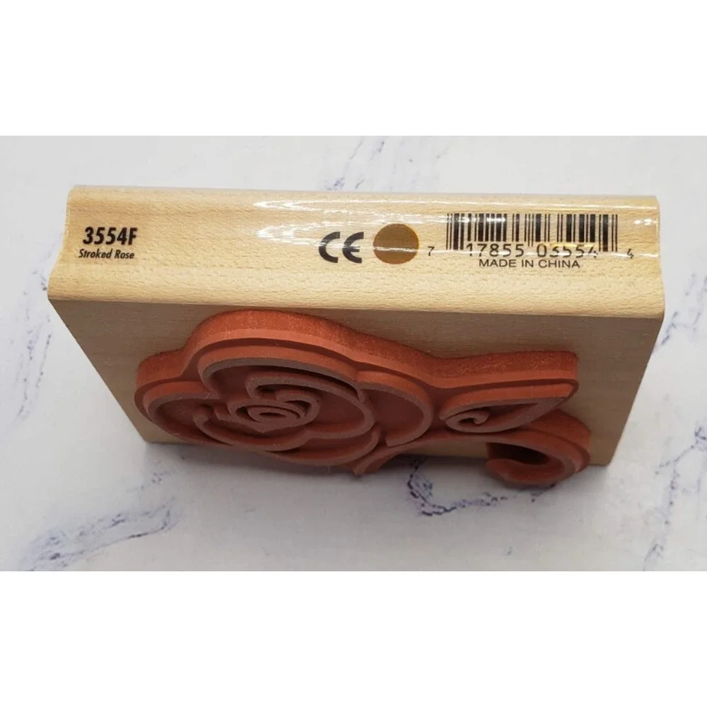 Romantic Rose Drawn Flower Rubber Stampede Wood Mounted Stamp 3554F Stoked Rose